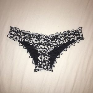 Black and White Patterned Bikini Bottoms